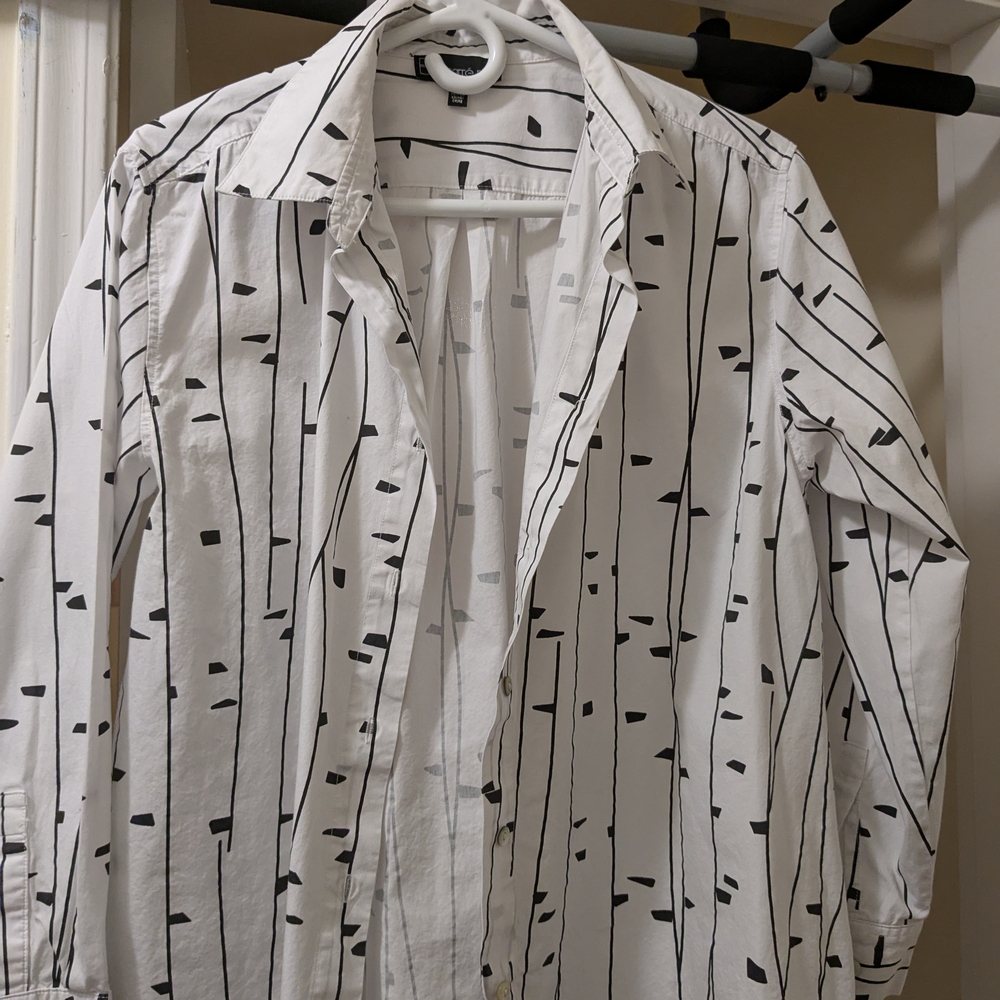 Stylish White and Black Men's Shirt